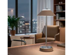 Ledkia Lámpara de Mesa LED Portátil Cuero y Metal con Batería USB Recargable Tyu Limer Marrón Multicolor Sale