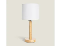 Ledkia Lámpara de Mesa LED Portátil Madera con Batería USB Recargable Folgosa Natural Beige