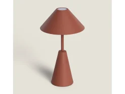 Ledkia Lámpara de Mesa LED Portátil para Exterior Metal con Batería Recargable Chamle Marrón Marru00f3n