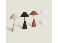 Ledkia Lámpara de Mesa LED Portátil para Exterior Metal con Batería Recargable Chamle Marrón Marru00f3n