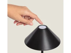 Ledkia Lámpara de Mesa LED Portátil para Exterior Metal con Batería Recargable Chamle Negro New