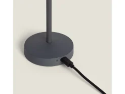 Ledkia Lámpara de Mesa LED Portátil para Exterior Metal con Batería Recargable Lendora Smoke Gris