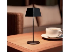 Ledkia Lámpara De Mesa-Lámpara de Mesa LED Portátil para Exterior Aluminio con Batería Recargable Willy Negro Multicolor
