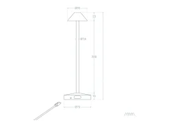 Ledkia Lámpara De Mesa-Lámpara de Mesa LED Portátil para Exterior Metal con Batería Recargable Magatzi Negro