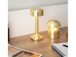 Ledkia Lámpara De Mesa-Lámpara de Mesa LED Portátil con Batería USB Recargable Ciara Dorado