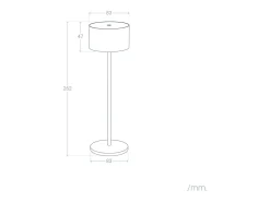 Ledkia Lámpara de Mesa LED Portátil Exterior con Batería USB Recargable Mounka Round Topo Gris Best