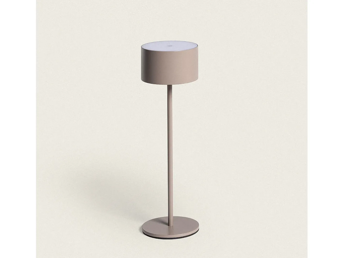 Ledkia Lámpara de Mesa LED Portátil Exterior con Batería USB Recargable Mounka Round Topo Gris Best