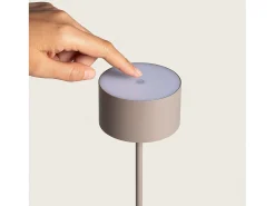 Ledkia Lámpara de Mesa LED Portátil Exterior con Batería USB Recargable Mounka Round Topo Gris Best