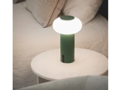 Ledkia Lámpara de Mesa LED Portátil para Exterior Metal con Batería Recargable Katse Verde Clearance