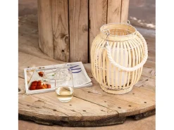 Ledkia Lámpara de Mesa LED Portátil para Exterior Ratán Dragonera Natural Color natural claro New