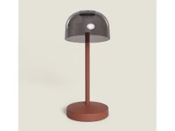 Ledkia Lámpara De Mesa-Lámpara de Mesa LED Portátil para Exterior Metal con Batería Recargable Lendora Smoke Terracota