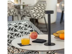 Outlet Ledkia Lámpara de Mesa LED Portátil con Batería USB Recargable Bunza Negro