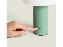 Ledkia Lámpara De Mesa-Lámpara de Mesa LED Portátil con Batería USB Recargable Leta Oliva Verde