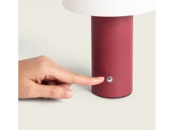 Ledkia Lámpara De Mesa-Lámpara de Mesa LED Portátil con Batería USB Recargable Leta Burdeos Blanco