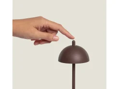 Ledkia Lámpara De Mesa-Lámpara de Mesa LED Portátil para Exterior Metal con Batería Recargable Pirinoa Marrón Marru00f3n