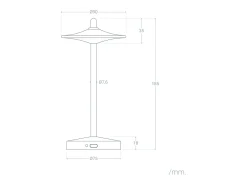 Online Ledkia Lámpara de Mesa LED Portátil para Exterior Metal con Batería Recargable Estepona Latón Dorado