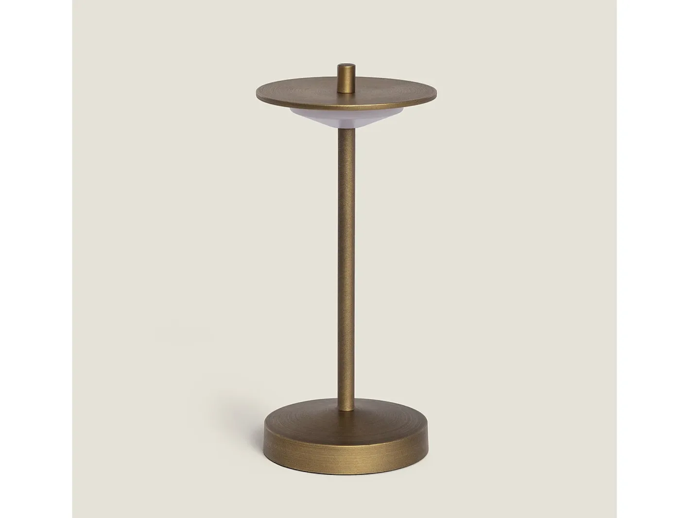 Online Ledkia Lámpara de Mesa LED Portátil para Exterior Metal con Batería Recargable Estepona Latón Dorado