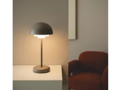 Ledkia Lámpara De Mesa-Lámpara de Mesa LED Portátil Exterior con Batería USB Recargable Galdan Topo Gris