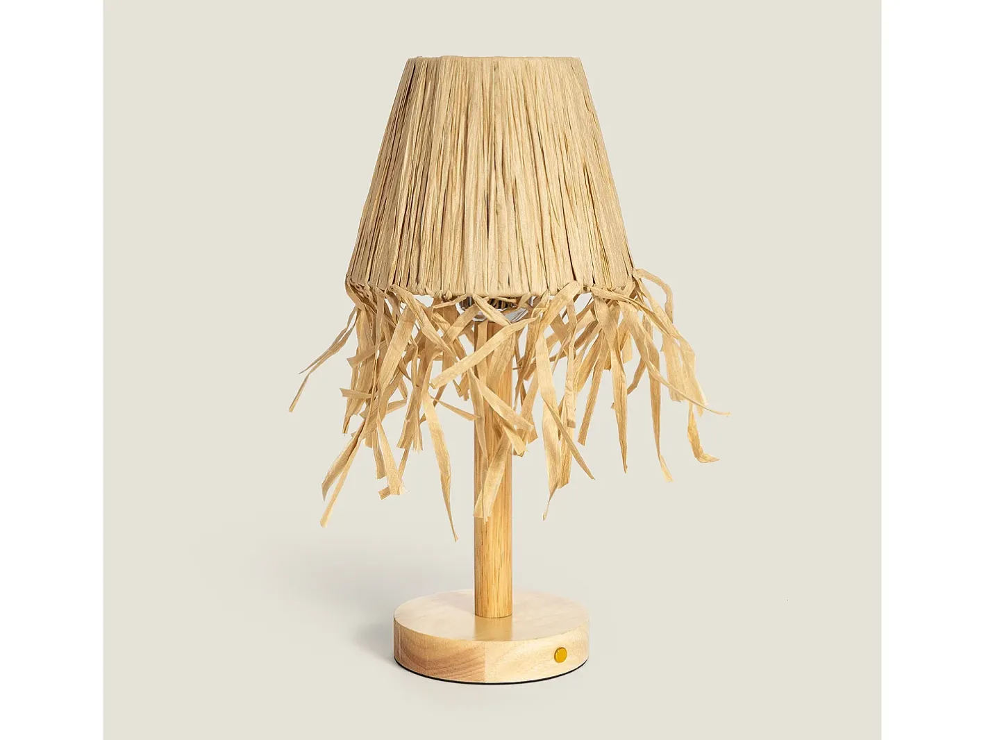 Ledkia Lámpara De Mesa-Lámpara de Mesa LED Portátil Madera con Batería USB Recargable Soure Natural Beige