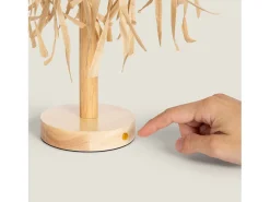 Ledkia Lámpara De Mesa-Lámpara de Mesa LED Portátil Madera con Batería USB Recargable Soure Natural Beige
