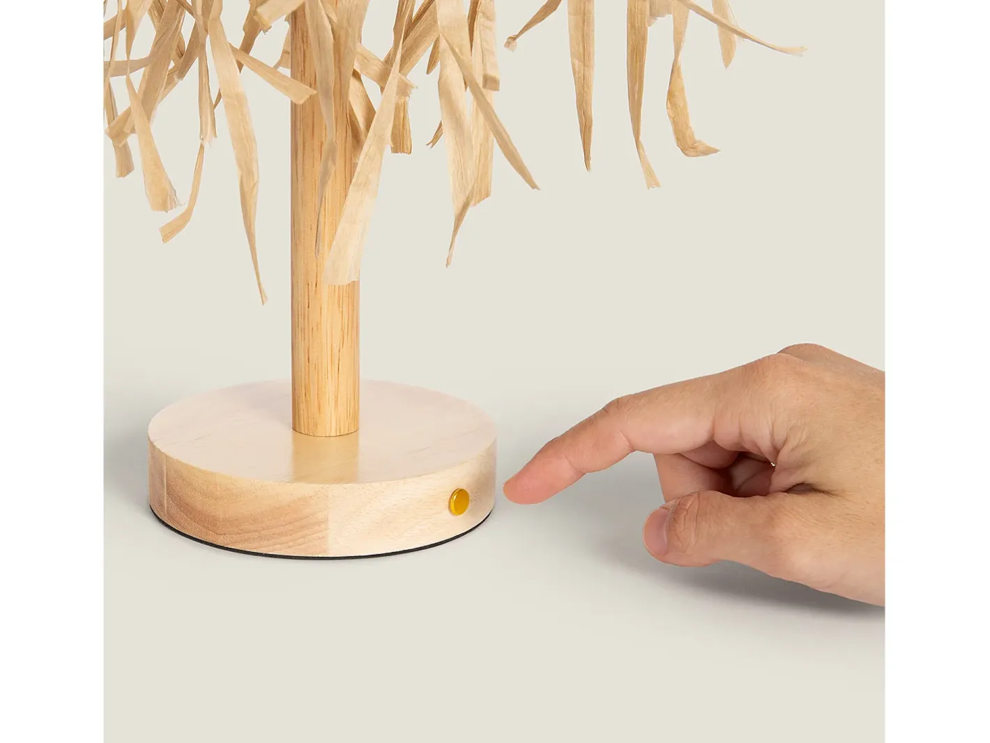 Ledkia Lámpara De Mesa-Lámpara de Mesa LED Portátil Madera con Batería USB Recargable Soure Natural Beige