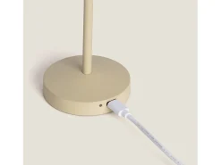Ledkia Lámpara de Mesa LED Portátil para Exterior Metal con Batería Recargable Lendora Beige Outlet