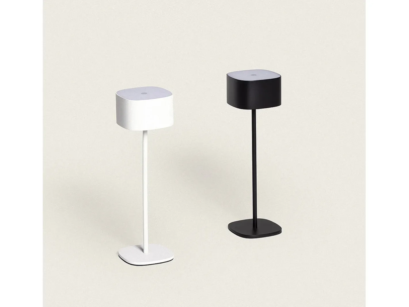 New Ledkia Lámpara de Mesa LED Portátil Exterior con Batería USB Recargable Mounka Square Blanco
