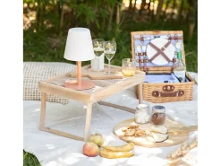 Clearance Ledkia Lámpara de Mesa LED Portátil para Exterior Aluminio con Batería Recargable Epinay Melocotón Multicolor