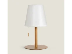 Outlet Ledkia Lámpara de Mesa LED Portátil para Exterior Aluminio con Batería Recargable Epinay Camel