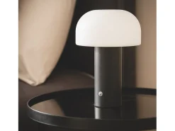 Ledkia Lámpara De Mesa-Lámpara de Mesa LED Portátil con Batería USB Recargable Leta Negro