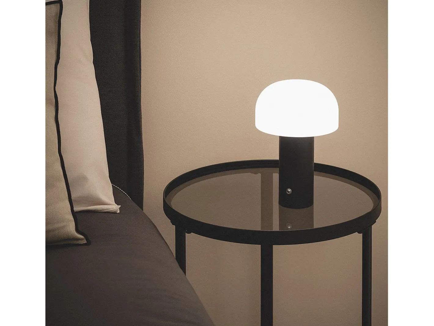 Ledkia Lámpara De Mesa-Lámpara de Mesa LED Portátil con Batería USB Recargable Leta Negro