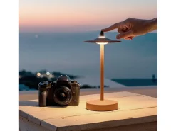 Ledkia Lámpara de Mesa LED Portátil para Exterior Metal con Batería Recargable Milevani Latón Dorado
