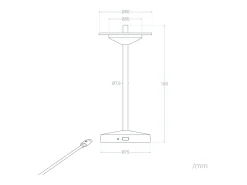 Ledkia Lámpara de Mesa LED Portátil para Exterior Metal con Batería Recargable Milevani Latón Dorado