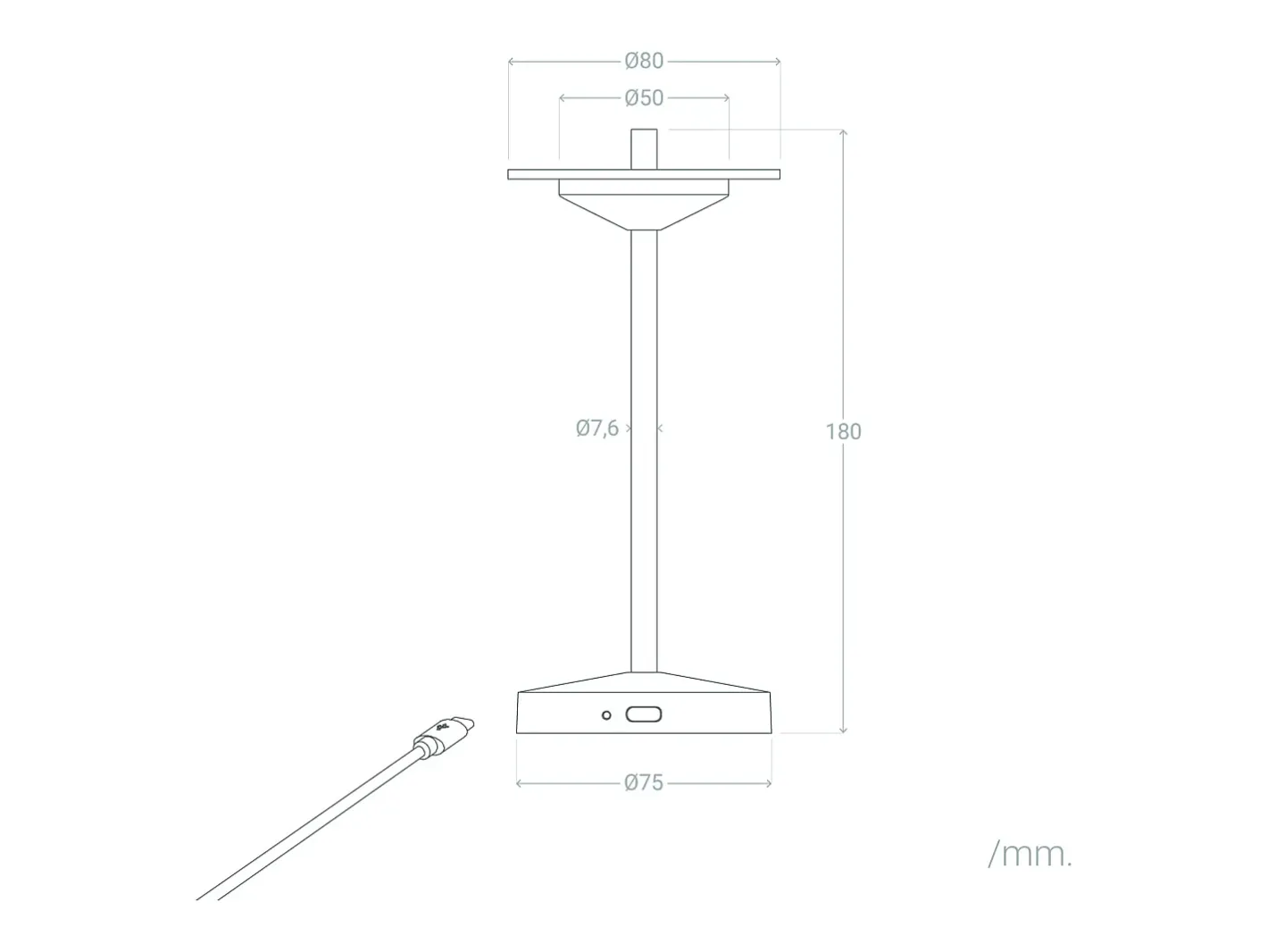 Ledkia Lámpara de Mesa LED Portátil para Exterior Metal con Batería Recargable Milevani Latón Dorado