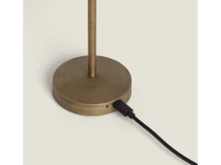 Ledkia Lámpara de Mesa LED Portátil para Exterior Metal con Batería Recargable Milevani Latón Dorado