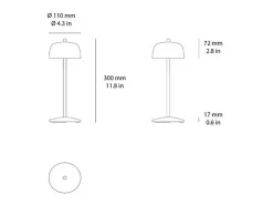 Lámpara De Mesa-Lámpara de mesa LED recargable y regulable Zafferano CIRCE Corten Marru00f3n