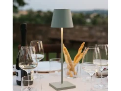 Lámpara De Mesa-Lámpara de mesa LED recargable y regulable Poldina Pro Sage Green con duración de batería de hasta 12 horas. Para uso exterior IP65 Verde
