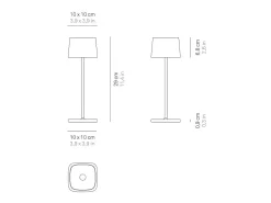 Online Lámpara de mesa LED recargable y regulable Ofelia Pro Sand Topo