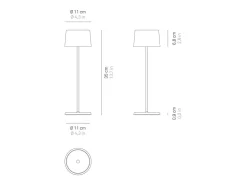 Lámpara de mesa LED recargable y regulable Olivia Pro Gold Leaf Amarillo Best
