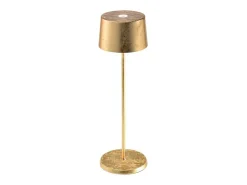 Lámpara de mesa LED recargable y regulable Olivia Pro Gold Leaf Amarillo Best