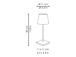 Discount Lámpara de mesa LED recargable y regulable Zafferano Poldina Pro Mini oscuro con duración de batería de hasta 12 horas Gris
