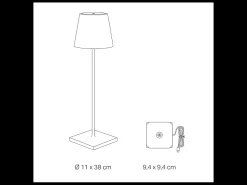 Hot Lámpara de mesa LED recargable y regulable Zafferano - Poldina Pro Ocre - 2,2 W 2200-2700-3000 K Amarillo