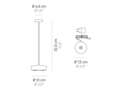 Lámpara De Mesa-Lámpara de mesa LED recargable y regulable Swap Pro Corten Marru00f3n