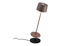 Outlet Lámpara de mesa LED recargable y regulable Olivia Pro Corten Marru00f3n