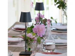 Best Lámpara de mesa LED recargable y regulable Poldina Pro Oscuro con duración de batería de hasta 12 horas. Para uso exterior IP65 Gris