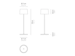 Lámpara De Mesa-Lámpara de mesa LED Zafferano Olivia Pro Sand recargable y regulable - 2200-2700-3000K 9h a máxima potencia Beige