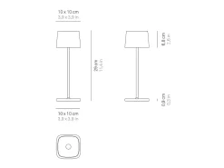 Lámpara De Mesa-Lámpara de mesa LED Zafferano Ofelia Pro Corten, recargable y regulable - 2200-2700-3000K - 9 horas de potencia máxima Marru00f3n