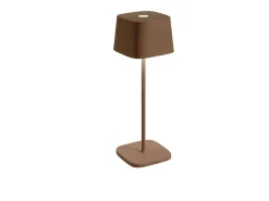 Lámpara De Mesa-Lámpara de mesa LED Zafferano Ofelia Pro Corten, recargable y regulable - 2200-2700-3000K - 9 horas de potencia máxima Marru00f3n