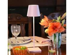 Lámpara De Mesa-Lámpara de mesa LED Zafferano Poldina Pro Pink recargable regulable hasta 12 h IP65 apta exterior Rosa