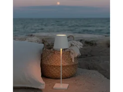 Lámpara de mesa LED Zafferano Poldina Pro White recargable regulable hasta 12 h IP65 apta exterior Blanco Best